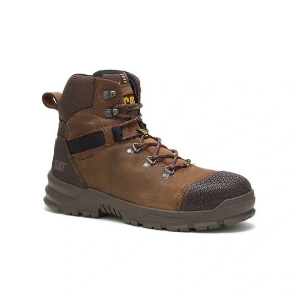 Caterpillar Men's Accomplice X Waterproof Steel Toe 6 Work Boots Brown Size 14